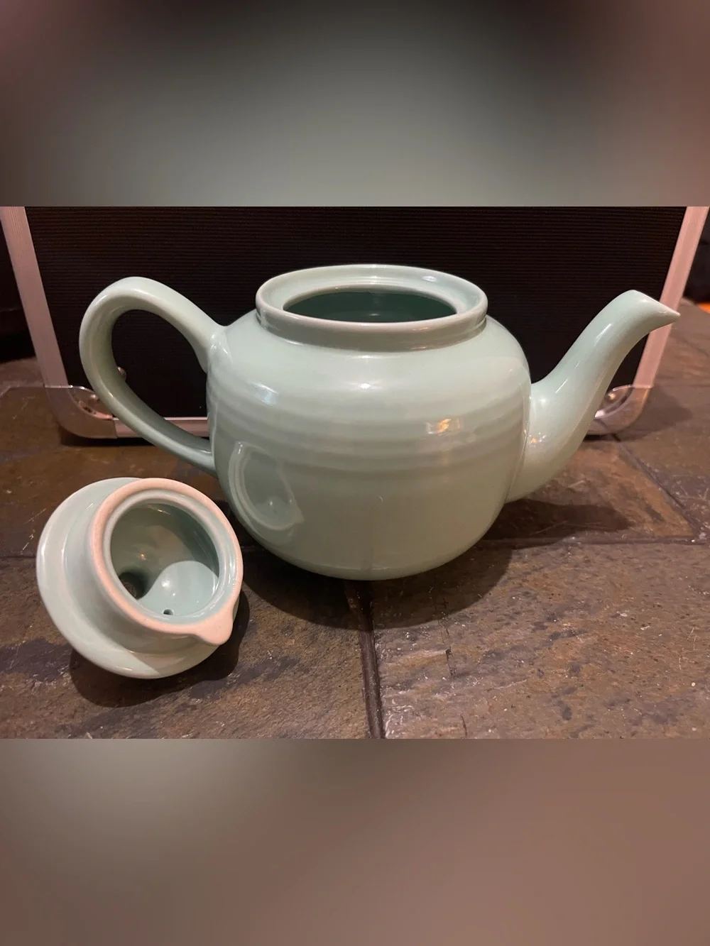 Old Amsterdam Porcelain Works Turquoise Blue Teapot